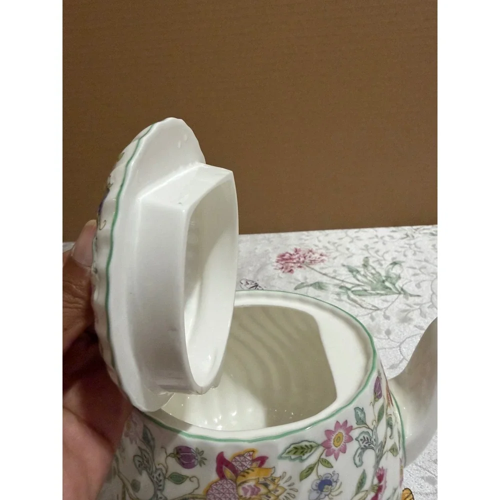 Minton Haddon Hall Teapot Bone China Floral Made in England John Wadsworth B1451